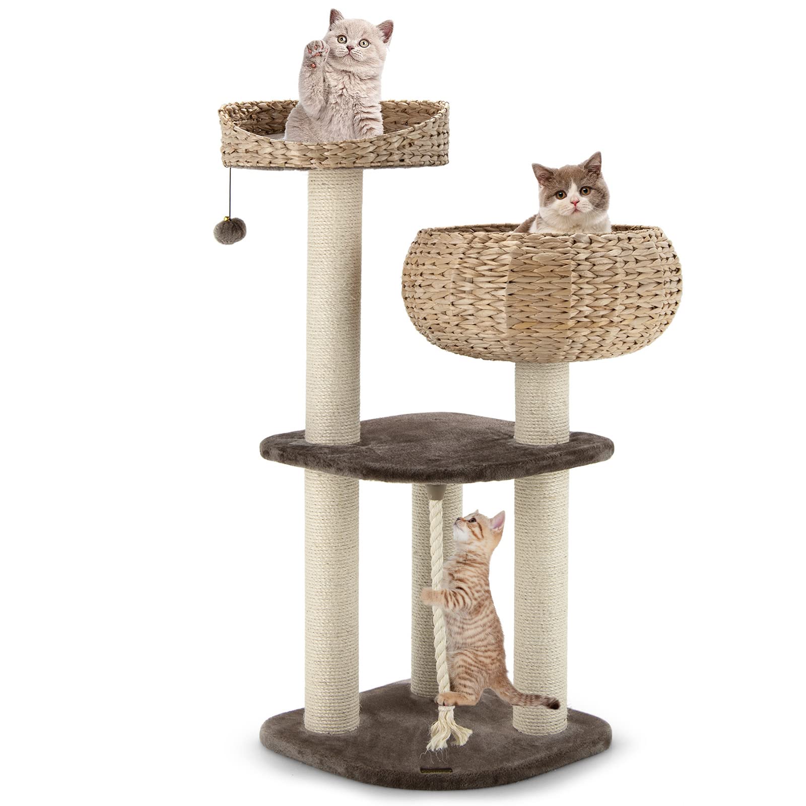 PETSITE arbre-chat moderne 41 pouces avec perchoir haut pour observation et détente