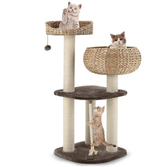 PETSITE arbre-chat moderne 41 pouces avec perchoir haut pour observation et détente