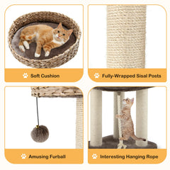 PETSITE arbre-chat multi-niveaux avec étages robustes jusqu’à 22 lb par étage