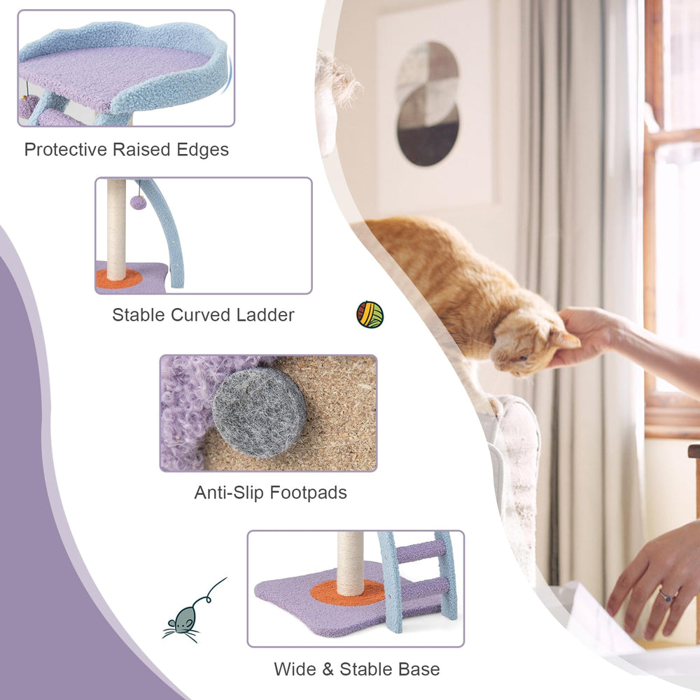 PETSITE arbre-chat pieds anti-glisse protégeant le sol et stabilité.