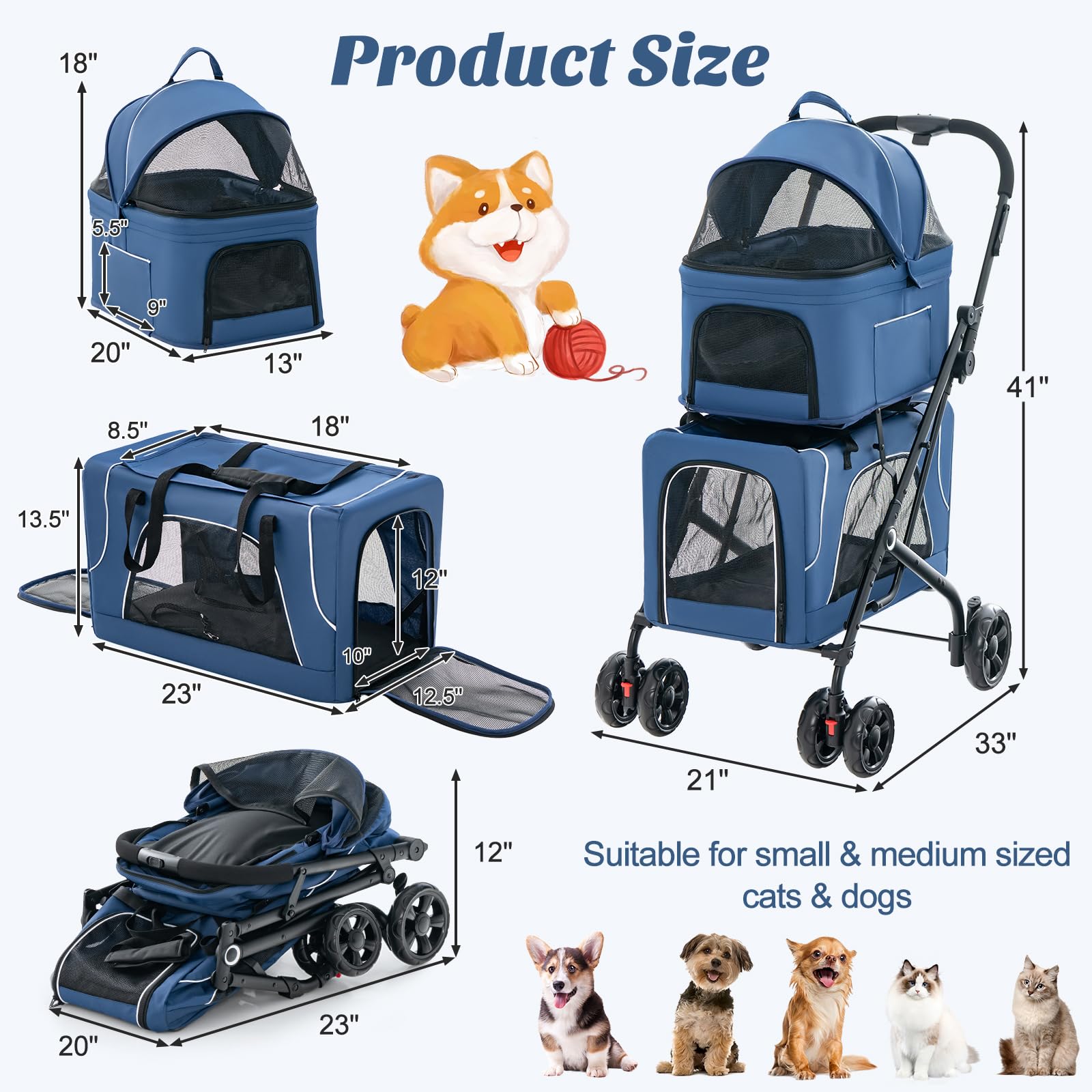 PETSITE Poches de rangement — accès rapide aux essentiels pendant les sorties.