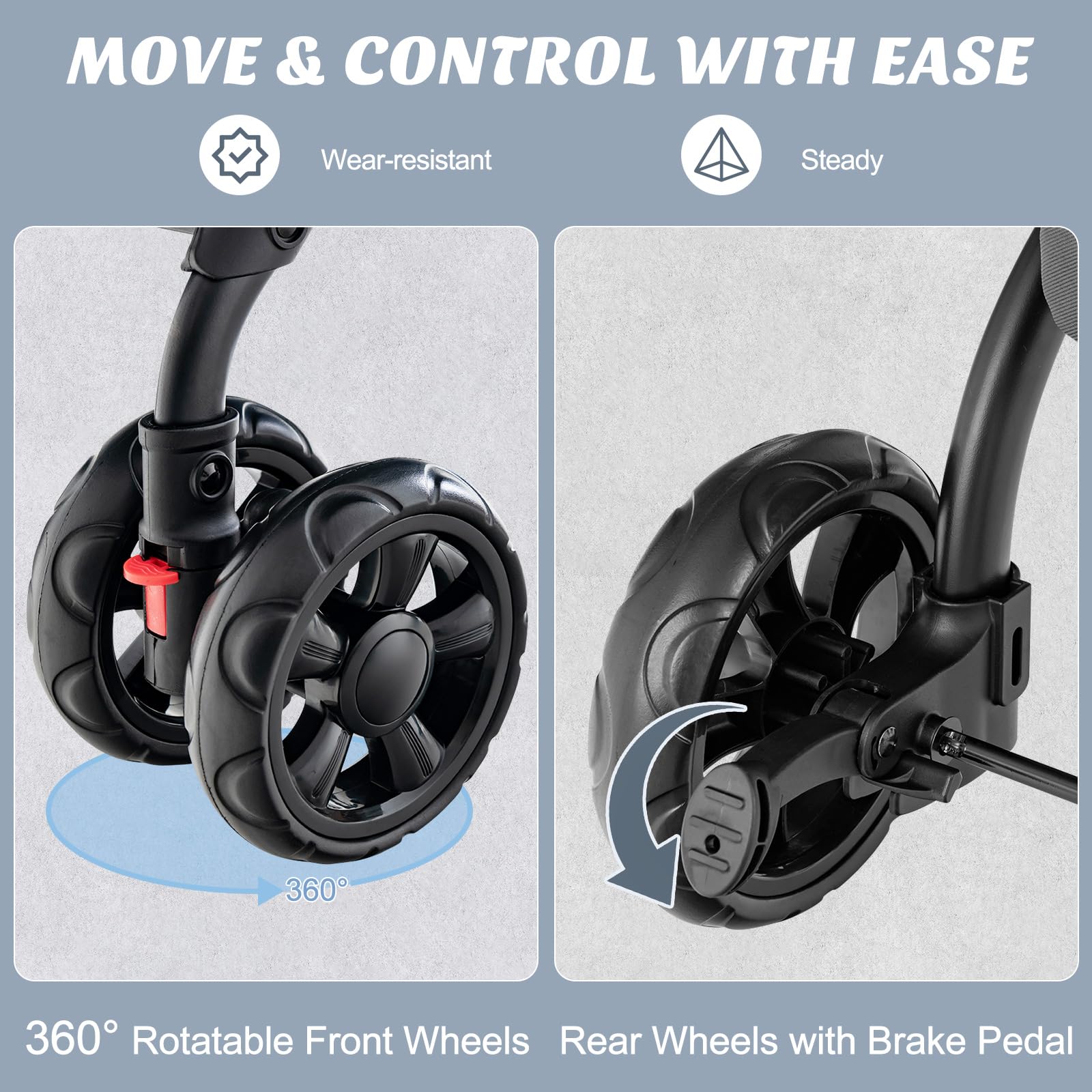 PETSITE Poussette Double – quatre roues robustes pour tous les terrains