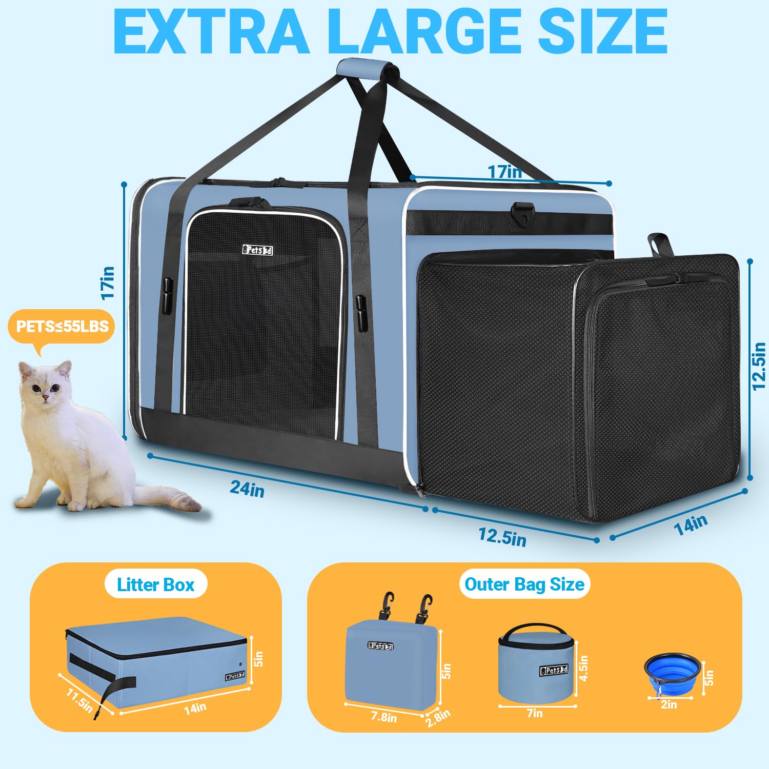Petskd attache de siege bleu pour voiture assurer la stabilisation du transport.