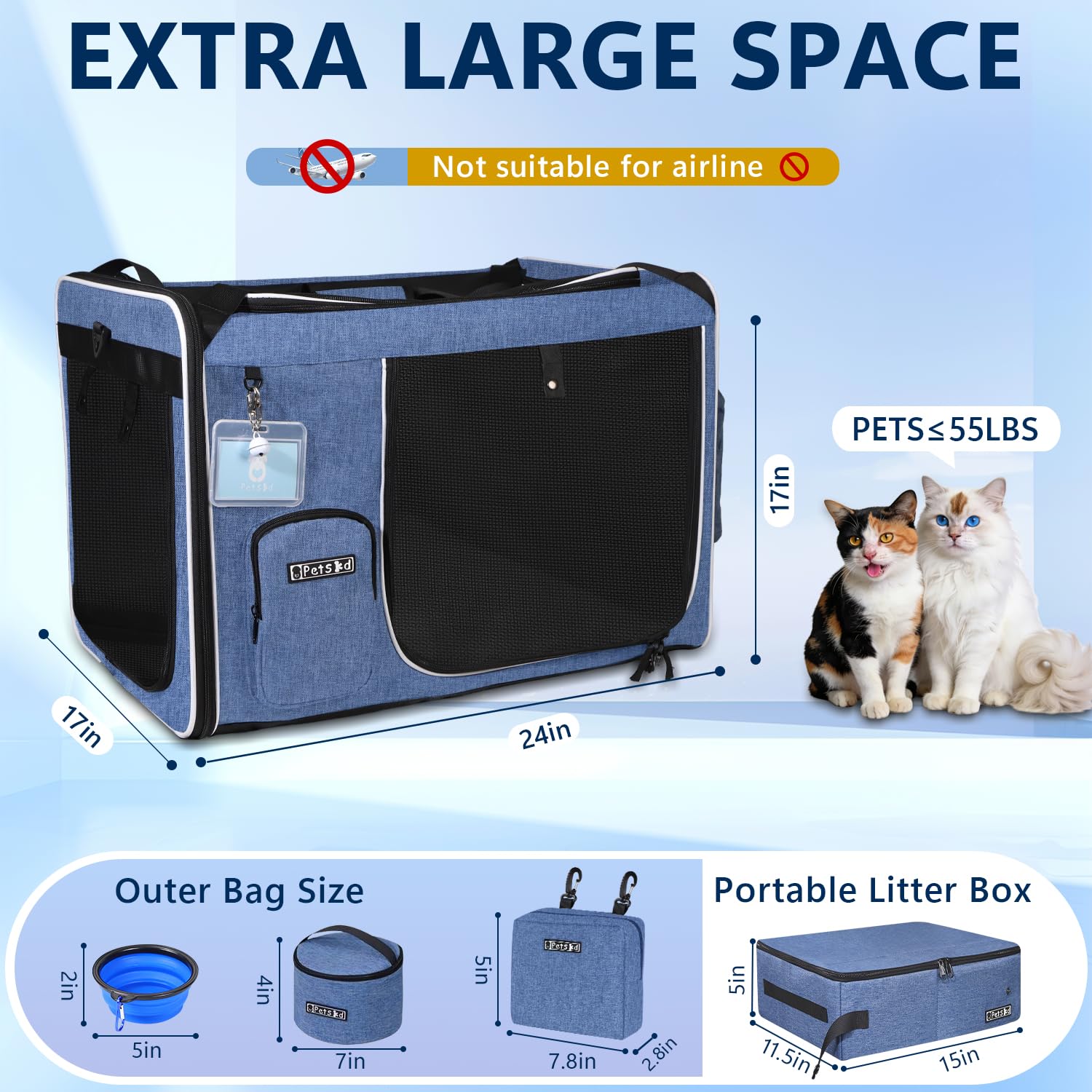 Petskd boite-litiere integree, pratique pour les trajets et l hygiène.