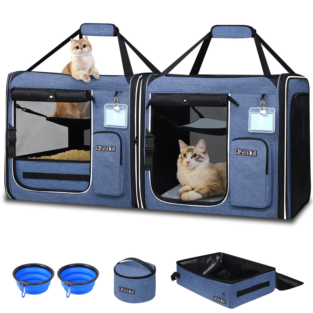 Petskd cage double pour chats, idéale pour les voyages en duo.