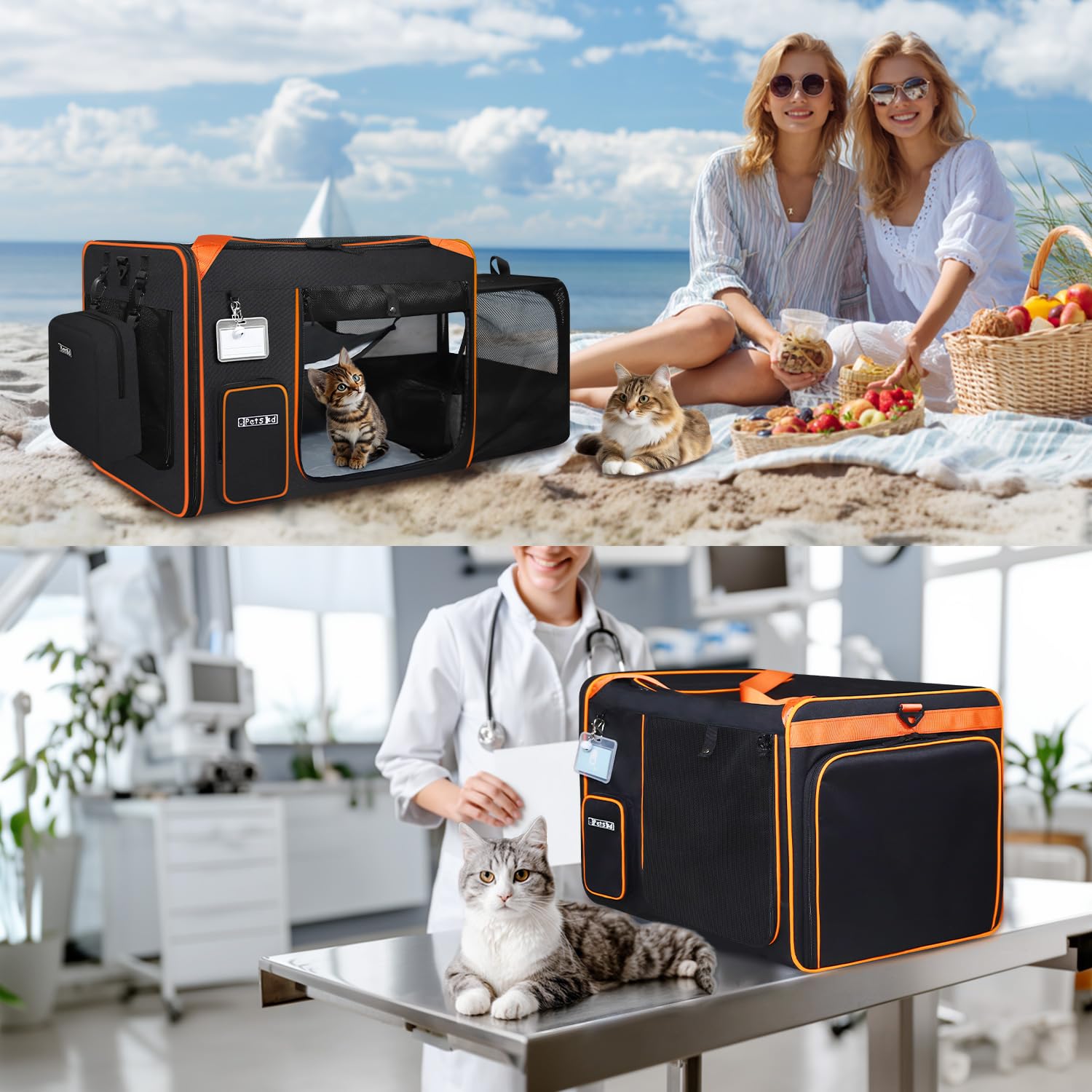Petskd carrier-pliable-et-rangement : pliable pour rangement pratique à domicile.