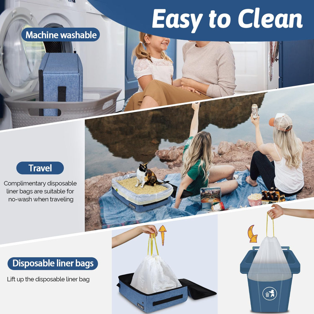 Petskd litière pour chat pliable et compacte pour rangement facile