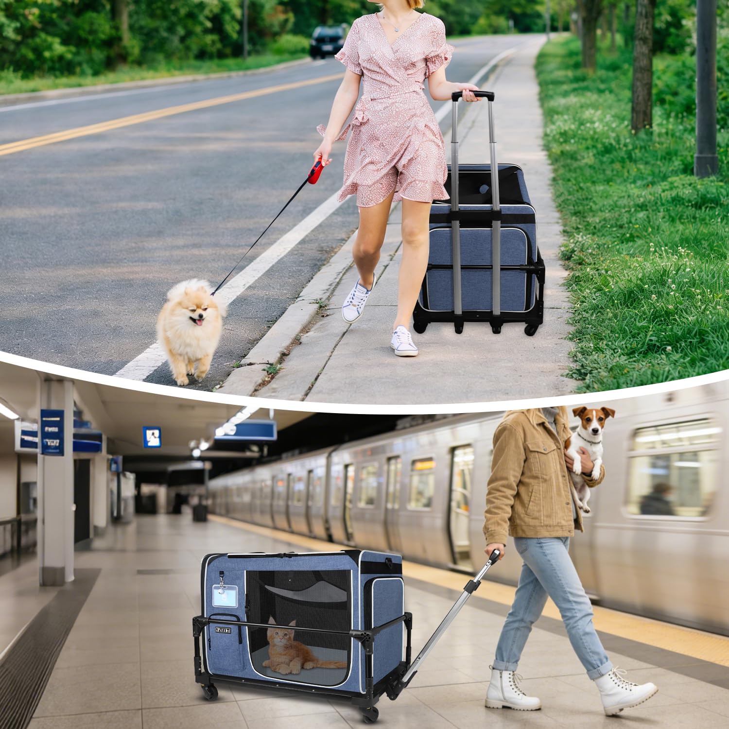 Petskd poignée et bandoulière facilitent le transport des animaux