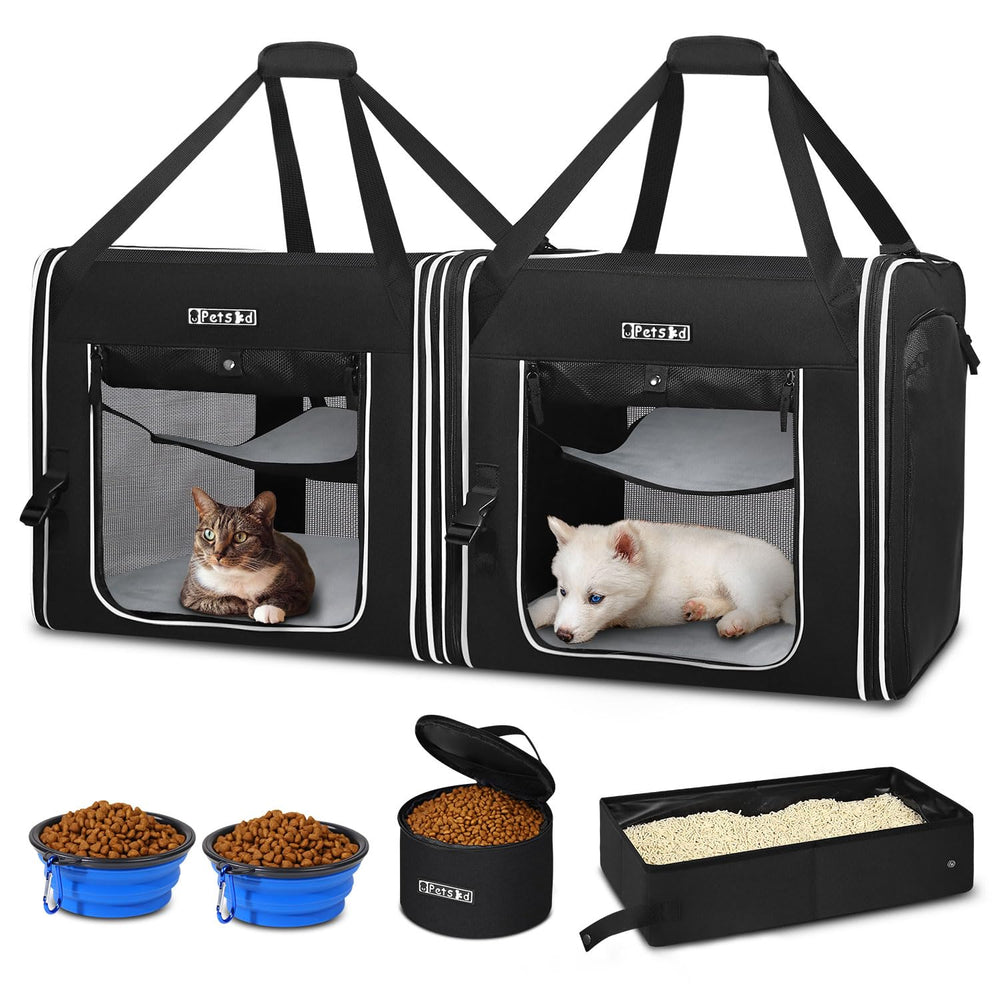 Petskd porte-chat double portable avec litière, idéal pour les voyages.