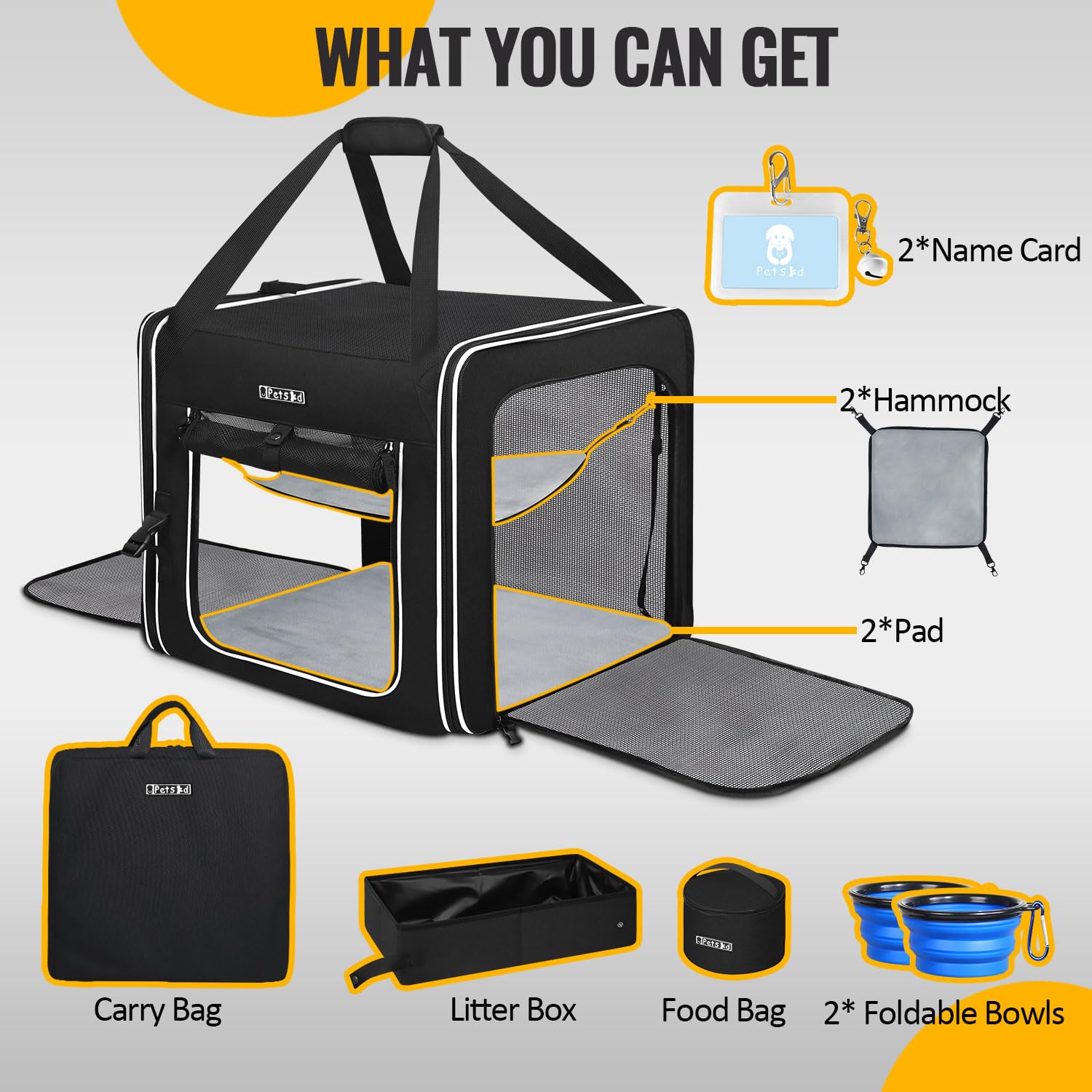 Petskd litière intégrée 16x10x4, solution pratique en voyage.