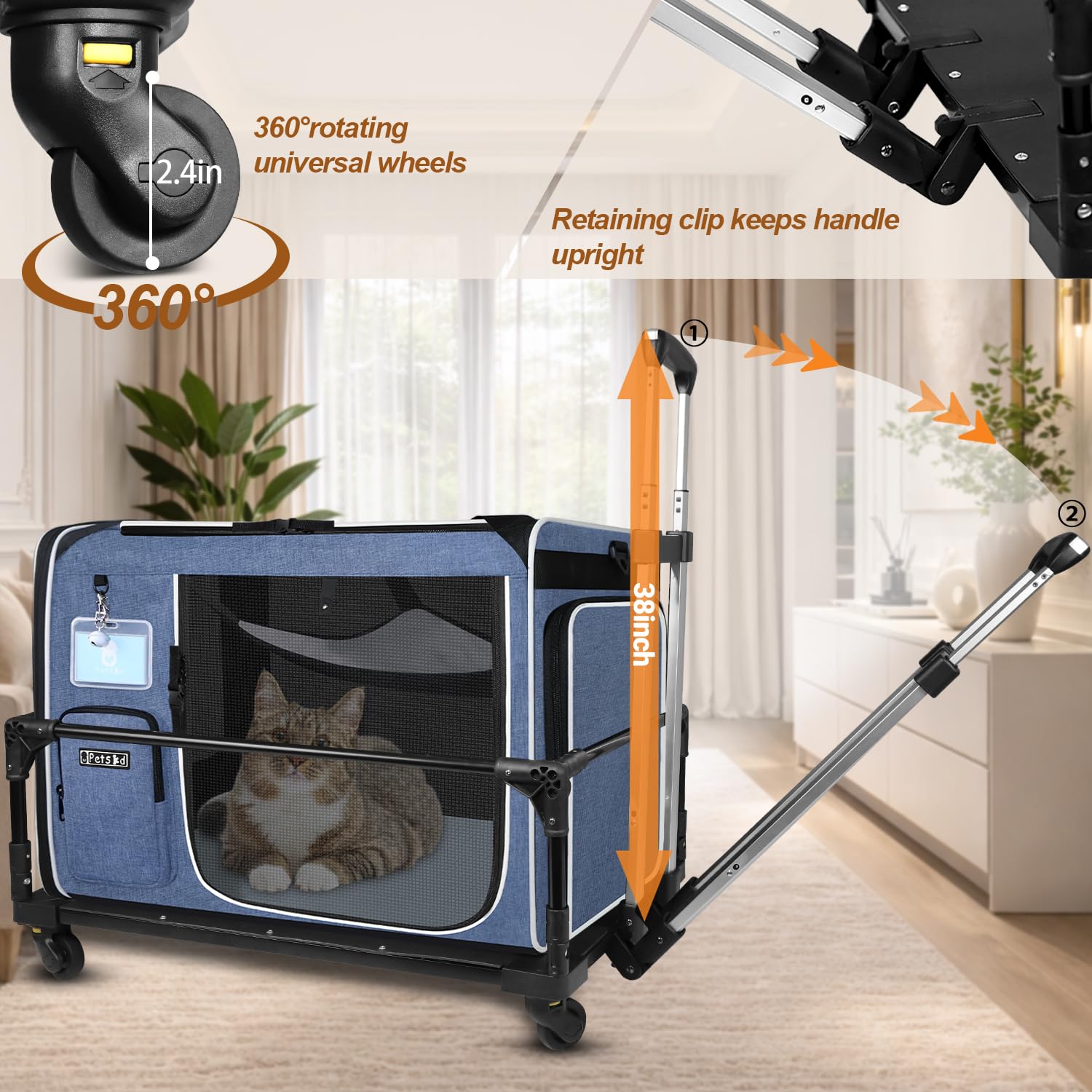 Petskd roues 360° pour déplacement fluide en voiture