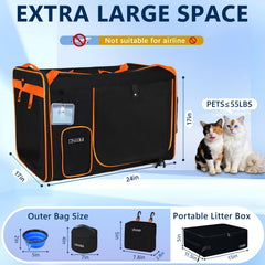 Petskd sac-chat XL avec attache sécurisée pour voiture pour trajet plus sûr.
