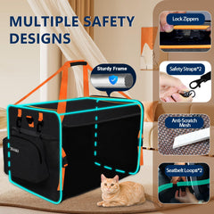 Petskd sac-chat XL rangement pratique pour litière et gamelle portable.