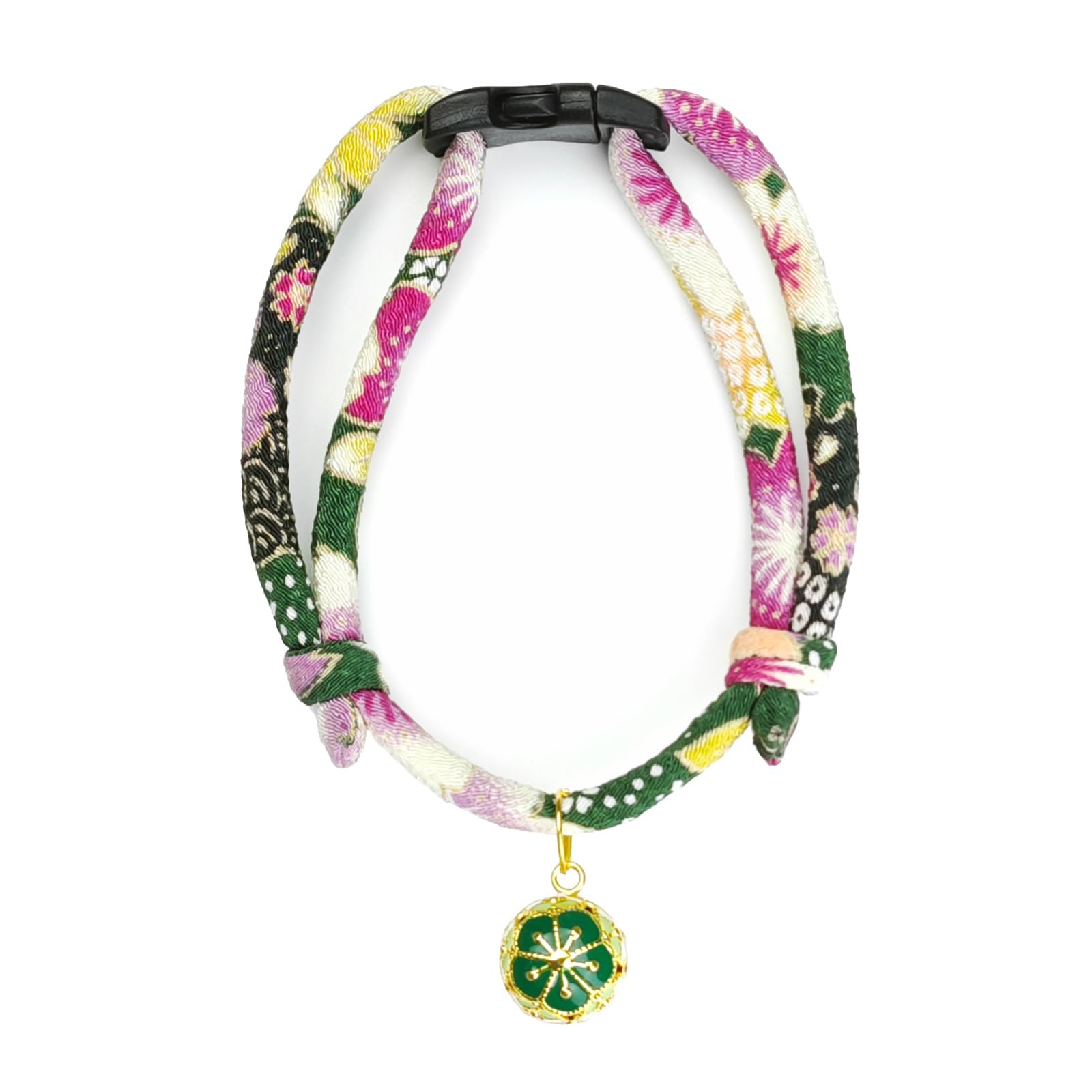 Collier PetsMeow chat au design kimono avec clochette fleur de prunier