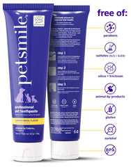Petsmile goût agréable pour chats et chiens, encourage l'utilisation.