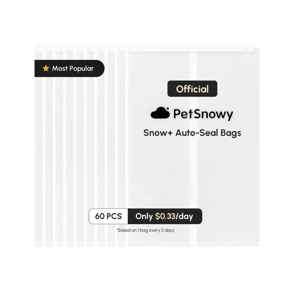 PetSnowy sacs-litiere-bac-automatique-ouverte, pratique pour changement rapide et propre.