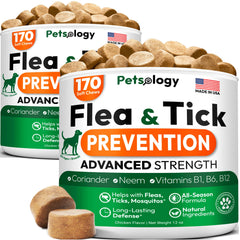 Petsology bouteille-puces-tiques-chien: protection durable contre les puces et tiques.