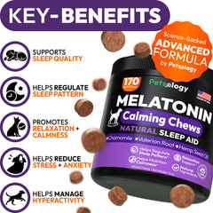 Petsology Mélatonine pour chien – bouchées faciles à prendre dans la main