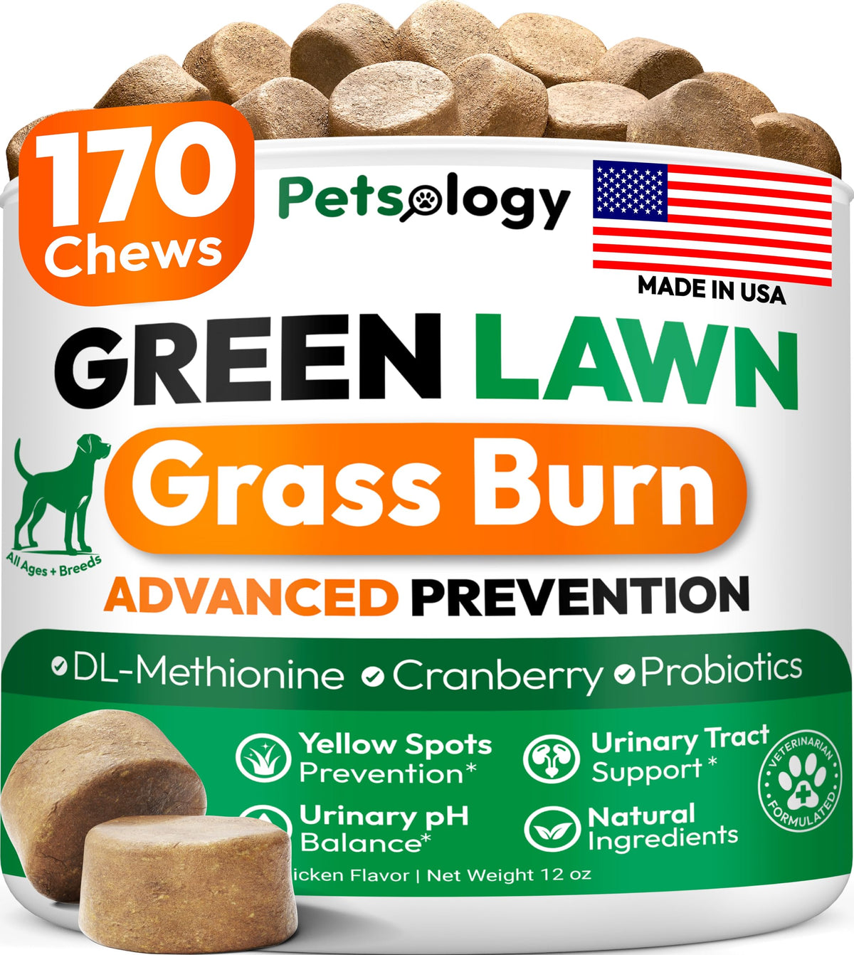 Petsology neutraliseur d’urine pour chien sur pelouse verte