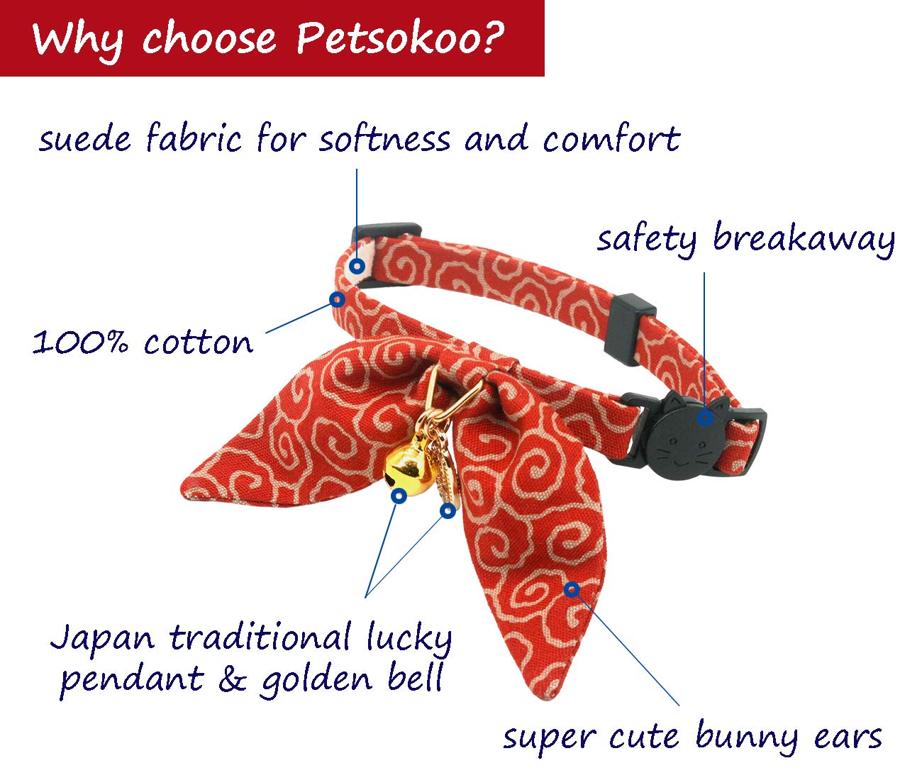 PetSoKoo charme japonais ouverture trois chances, accessoire distinct pour un style unique.