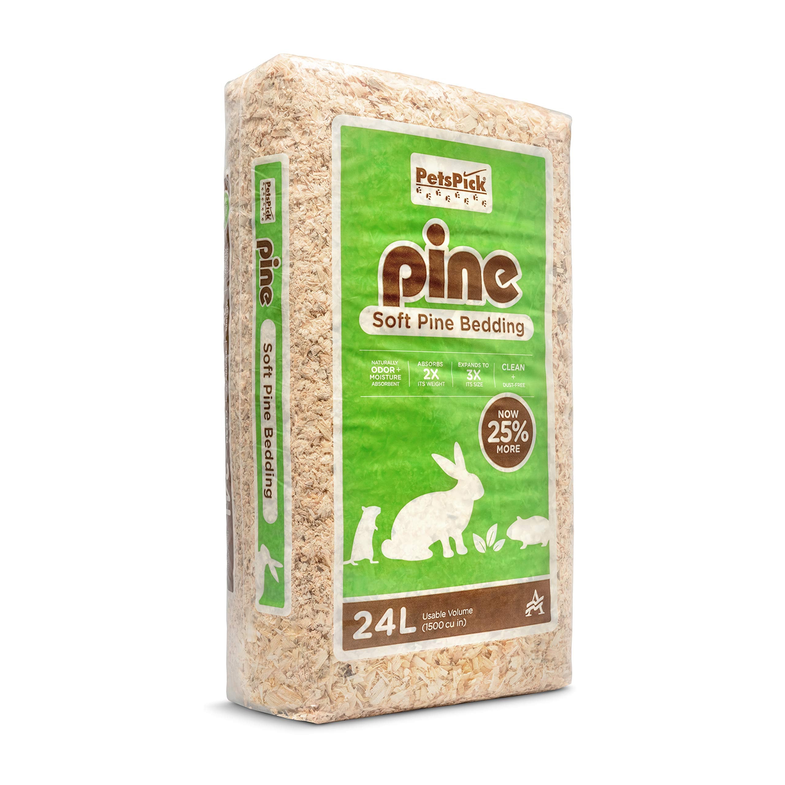PETSPICK litière en pin prête pour la cage, confort naturel.