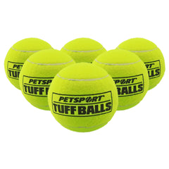 PetSport Boules Tuff Jaunes, lot six, parfaites pour entrainement et jeu.