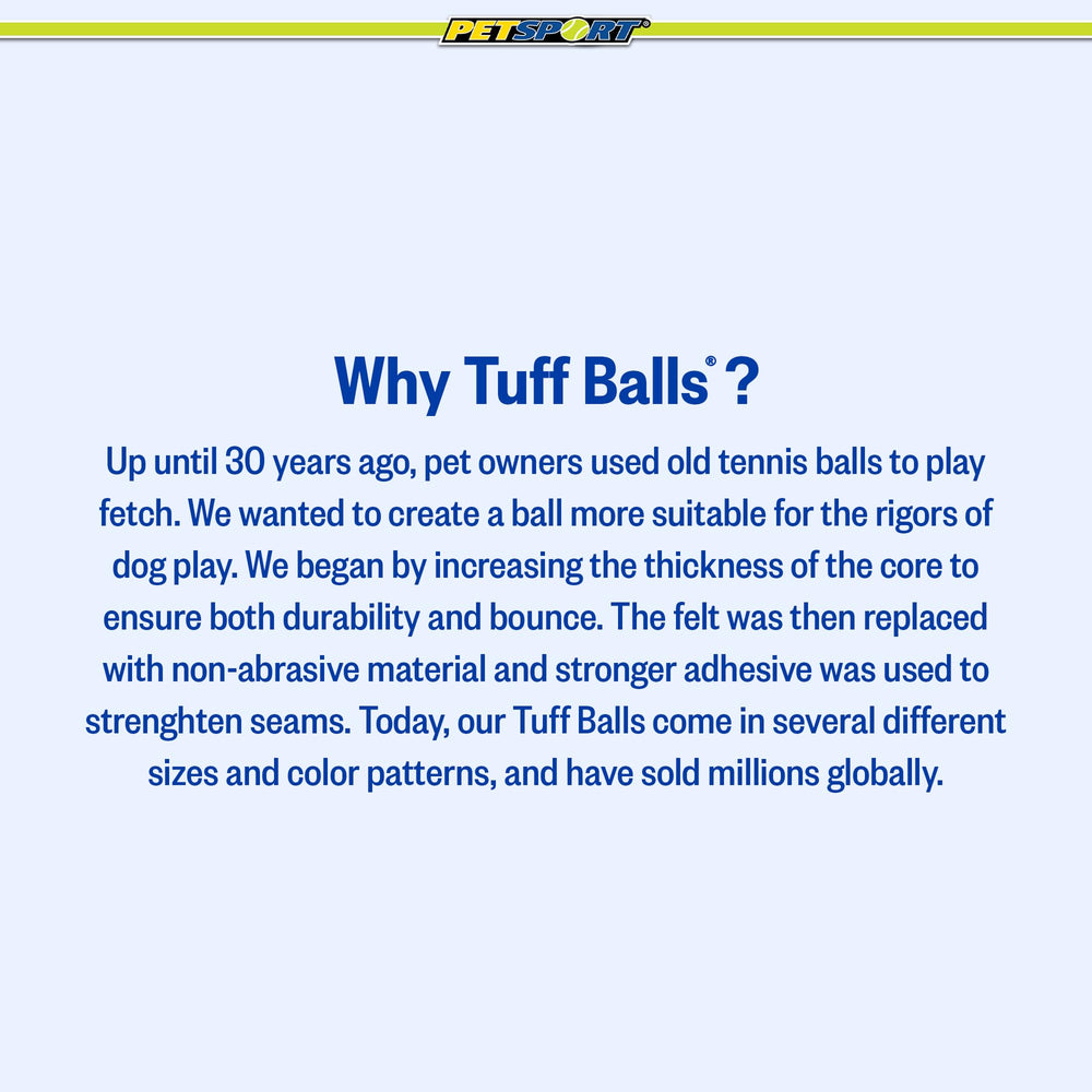 PetSport Mini Tuff Ball certifiée non toxique pour chiens actifs.