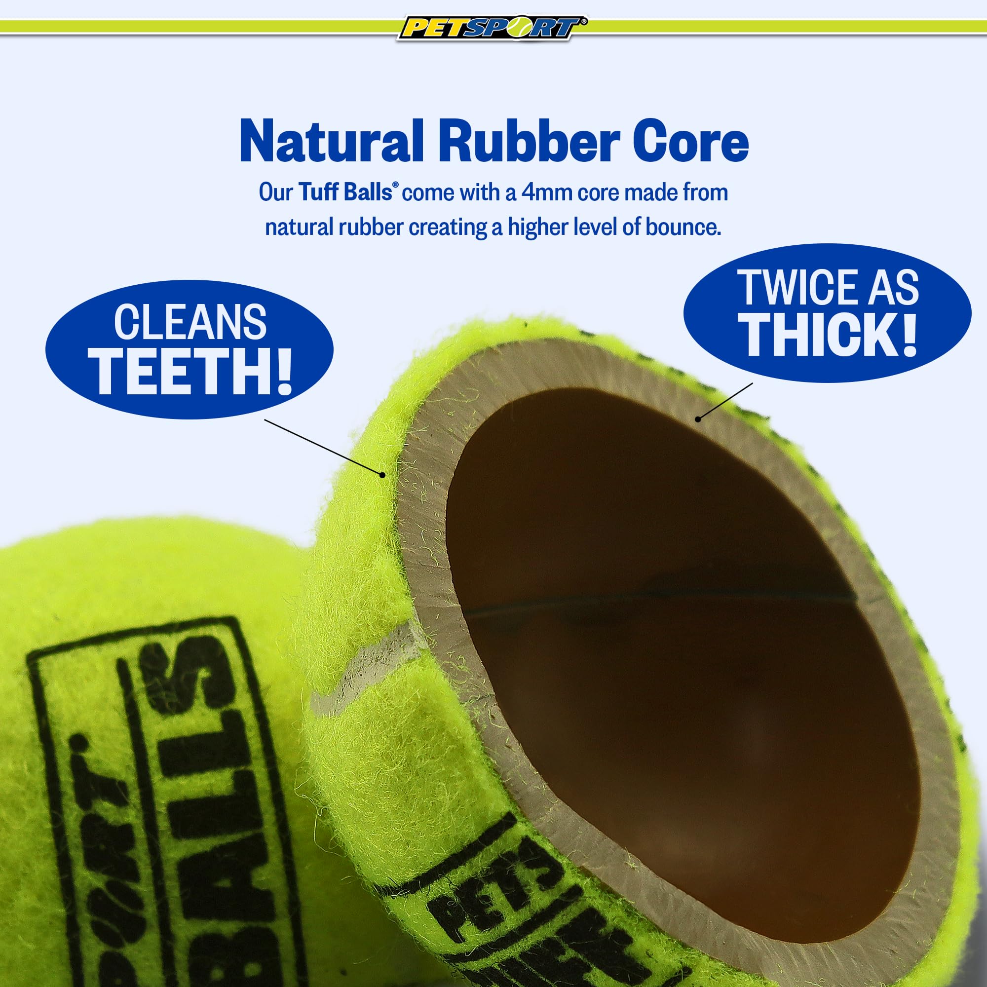 Boules Tuff PetSport USA 4 pouces, parfaites pour le dressage du chien