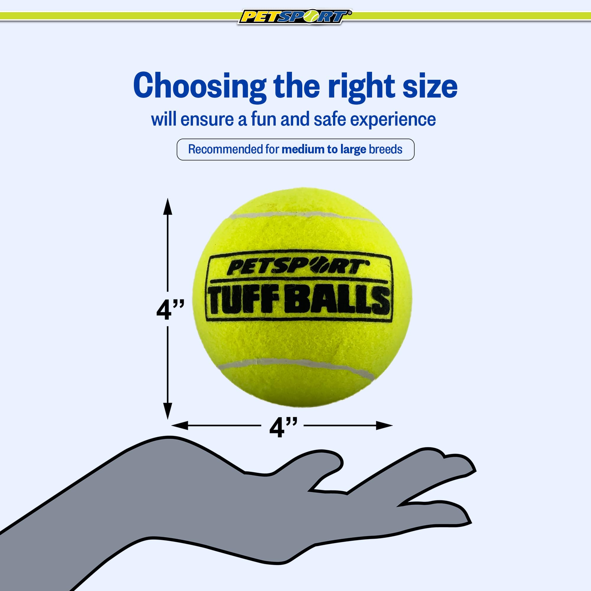 Boules Tuff PetSport USA 4 pouces, teinture résistante évite les taches