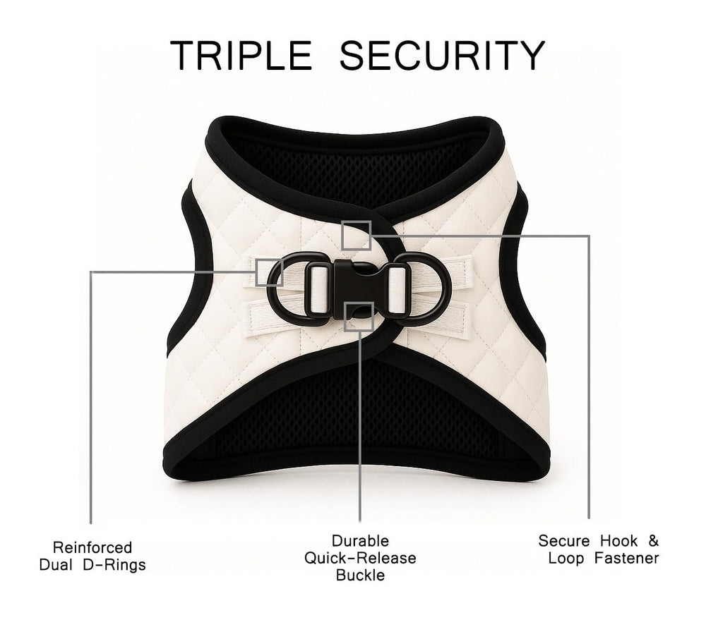 PETsRUS harnais enfiler-chien securite-triple pour ajustement fiable.