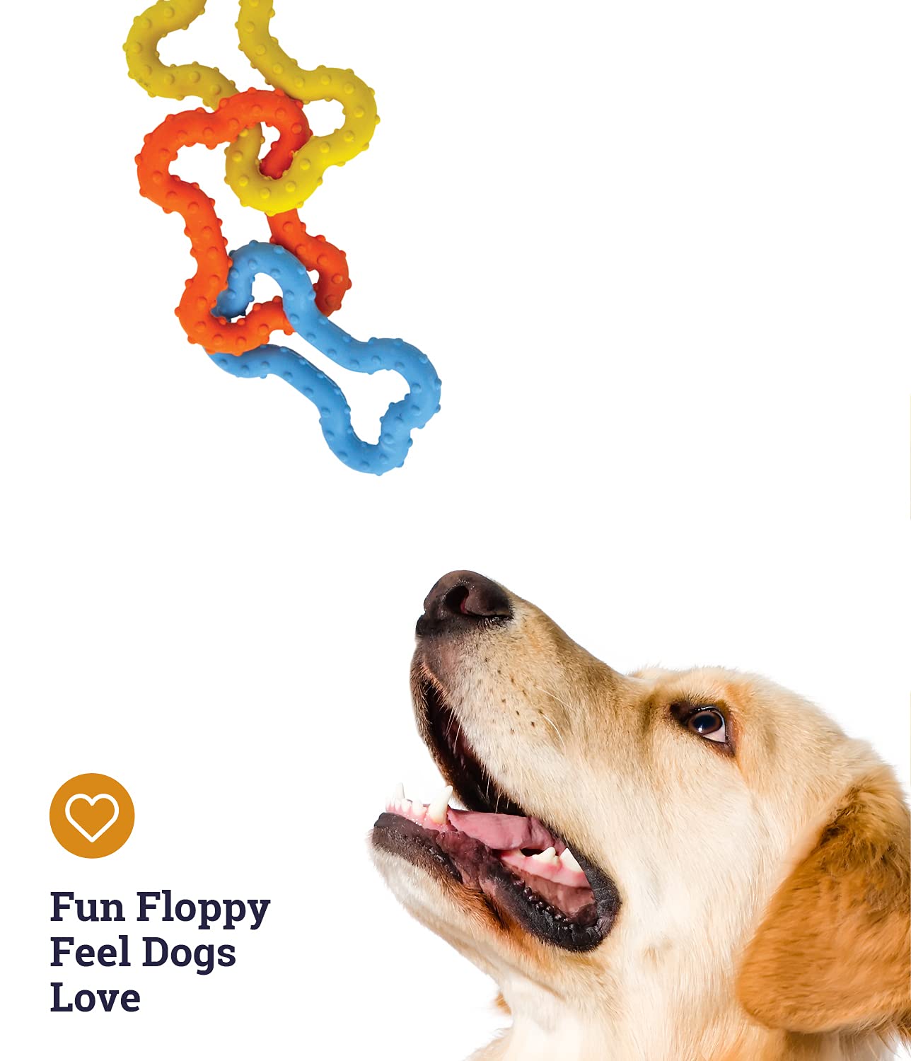 Petstages Mini Bone Tug, texture variée, idéal pour explorer et mordiller pendant les séances de jeu.