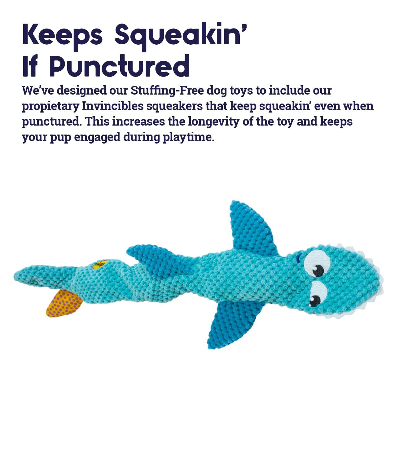 Petstages Requin — couleurs vives pour stimuler l’exploration.