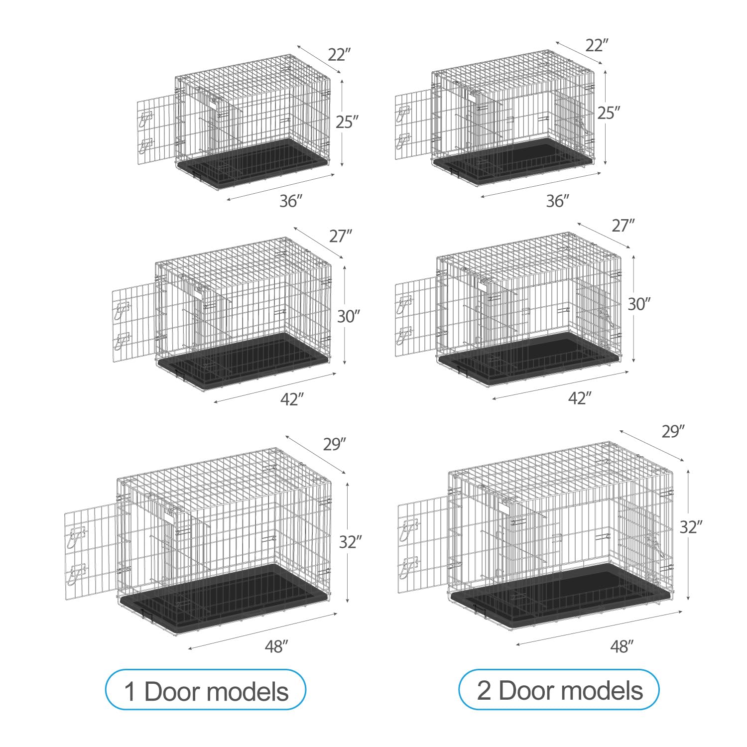PetsTuff Great CRATES – plateau amovible étanche, nettoyage rapide