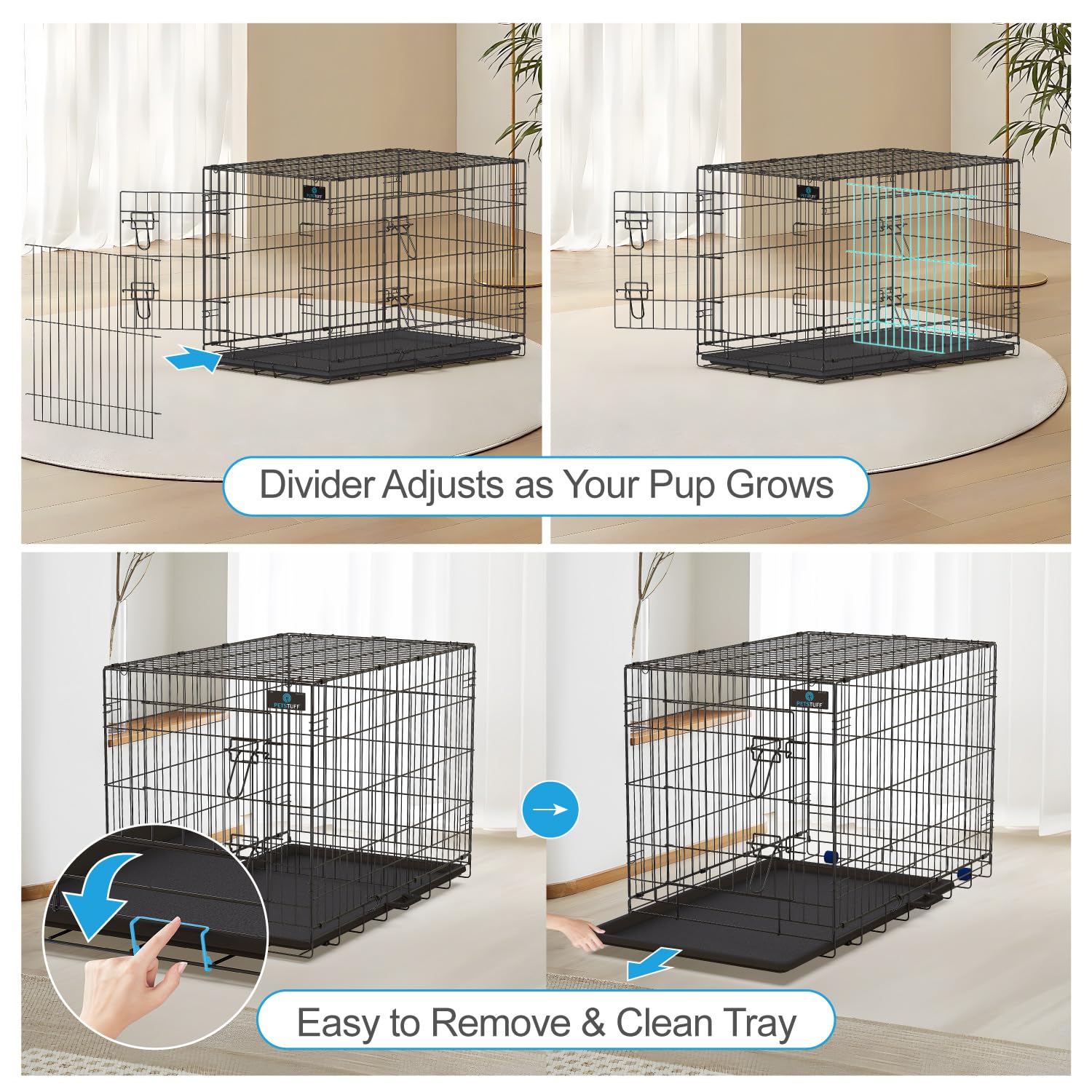 PetsTuff Great CRATES – pliage rapide pour rangement compact