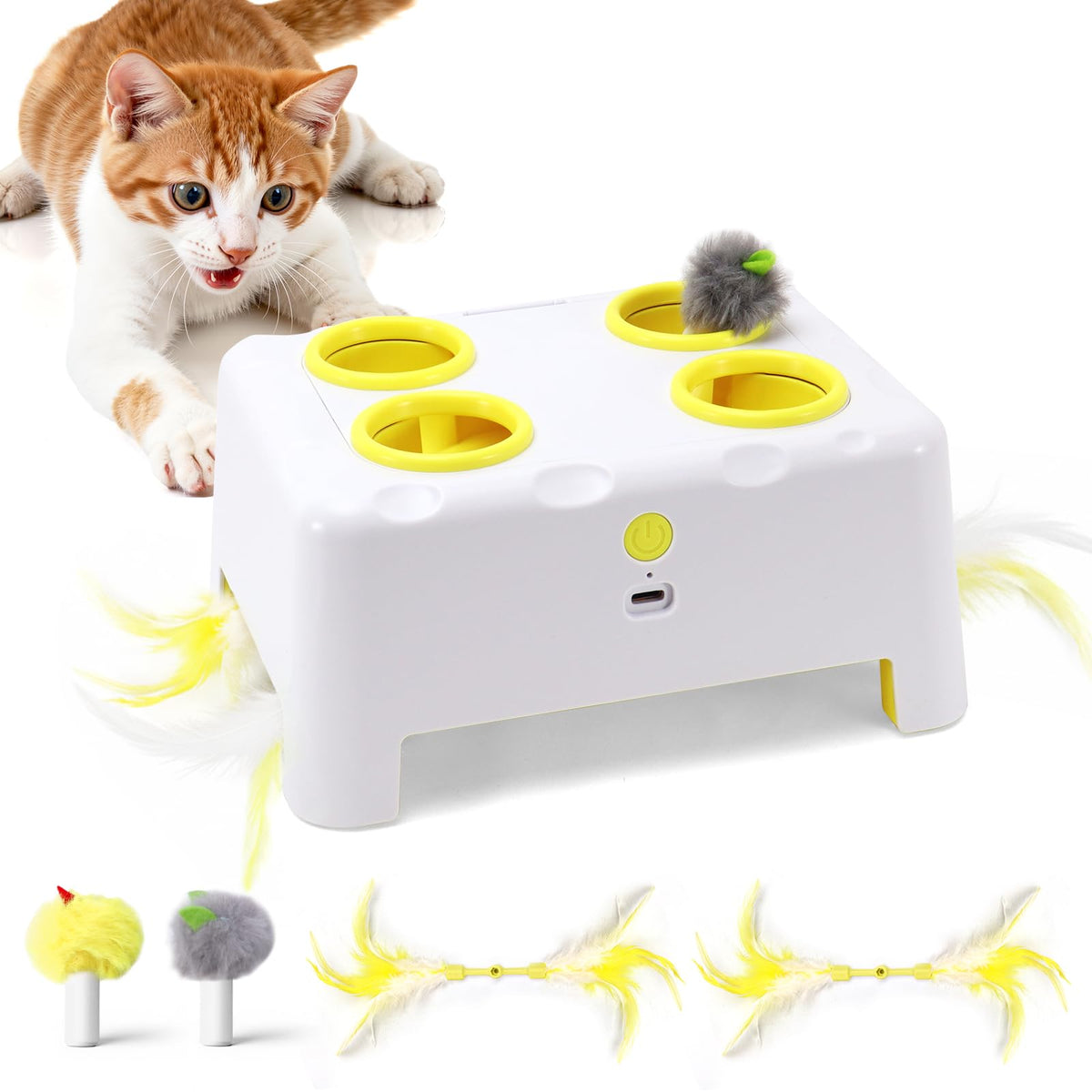 PETSWEET boîte-fromage avec 4 trous pour stimulation ludique