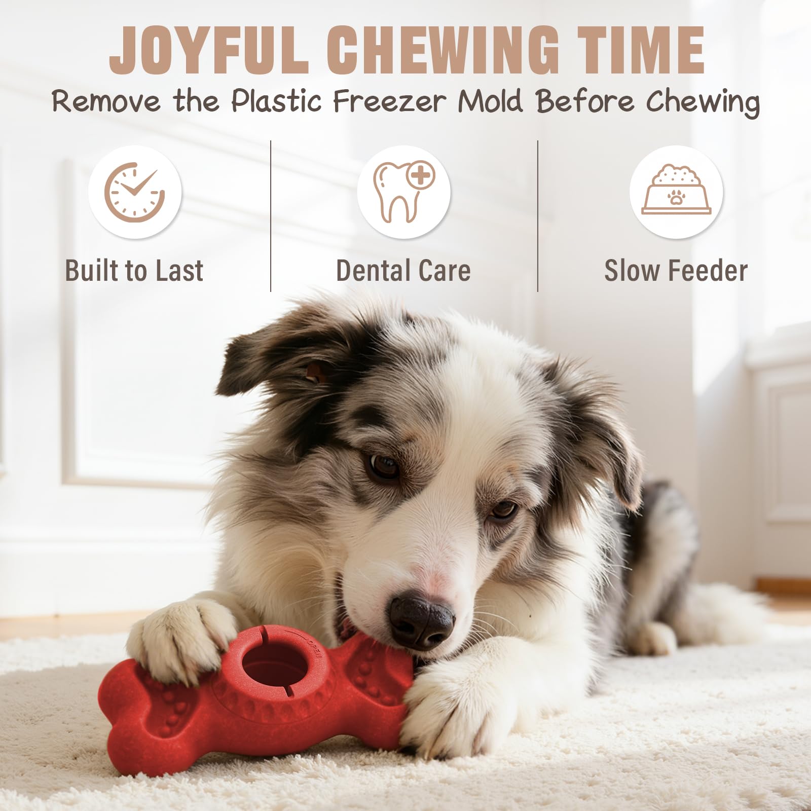 PETSWEET jouet 3-en-1 moules congelees pour friandises, stimulation mentale