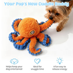 PETSWEET peluche orange douce adaptée à la dentition des chiots.