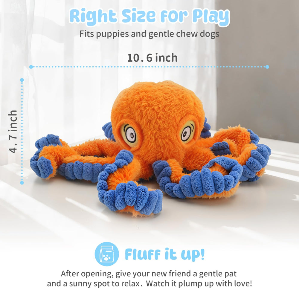 PETSWEET prise en main facile avec poulpe en peluche orange.