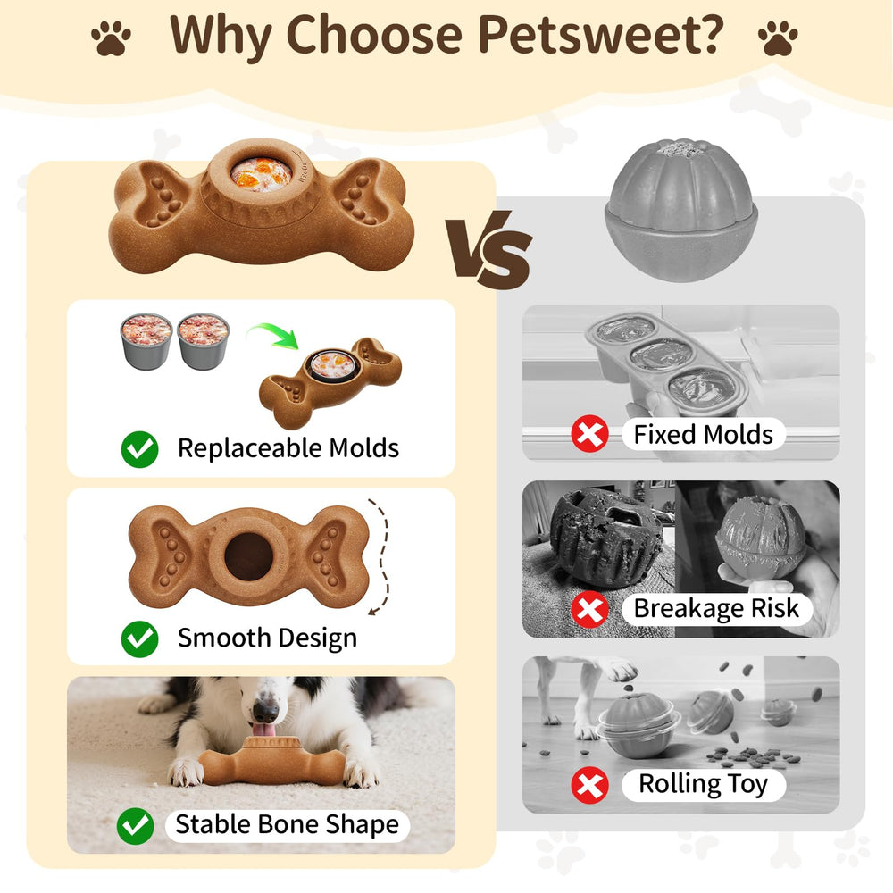 PETSWEET-rangement-moules-separes: moules séparés pour des friandises fraîches.