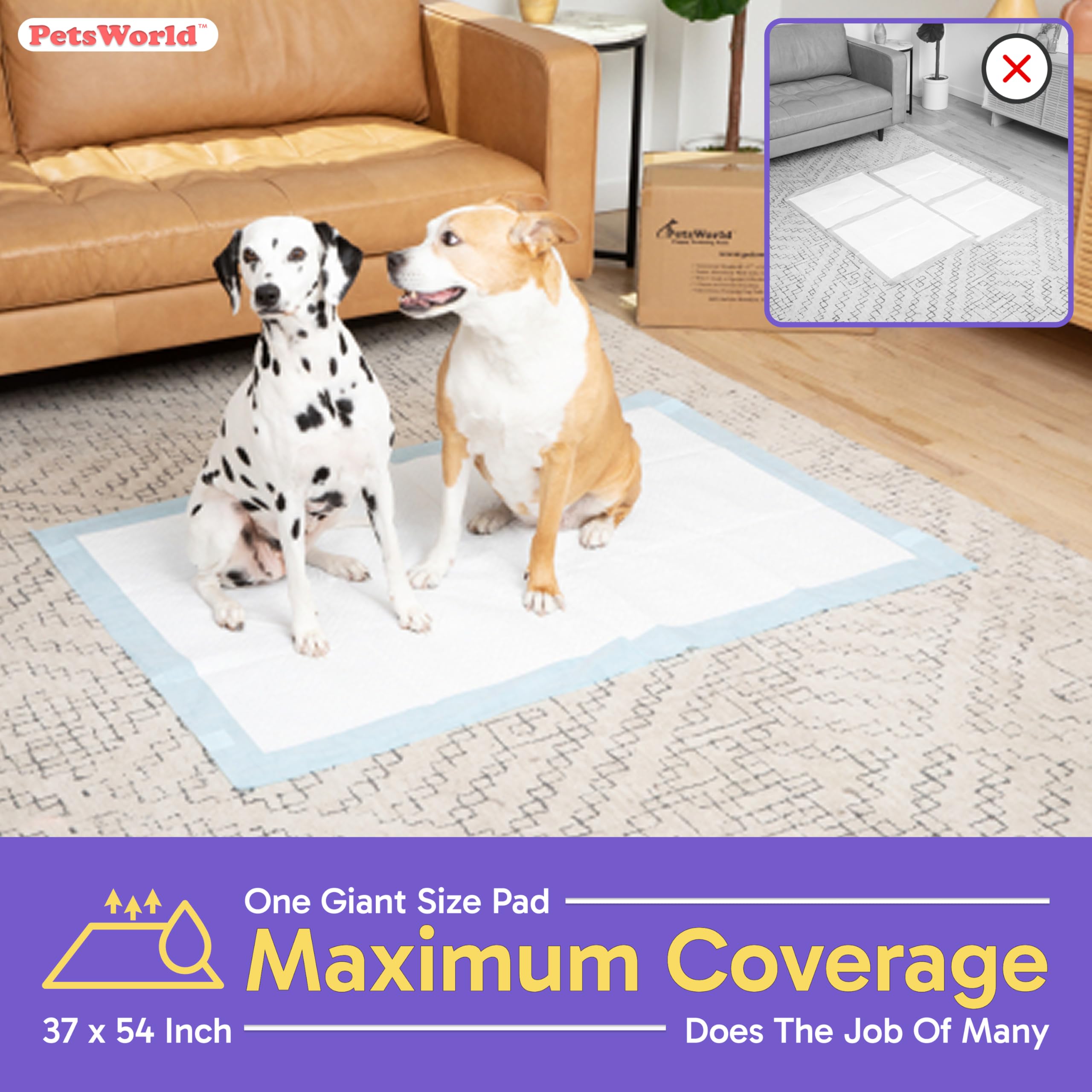 PETSWORLD Tapis-xxxl adhésifs – maintien fiable pour zones et cages.