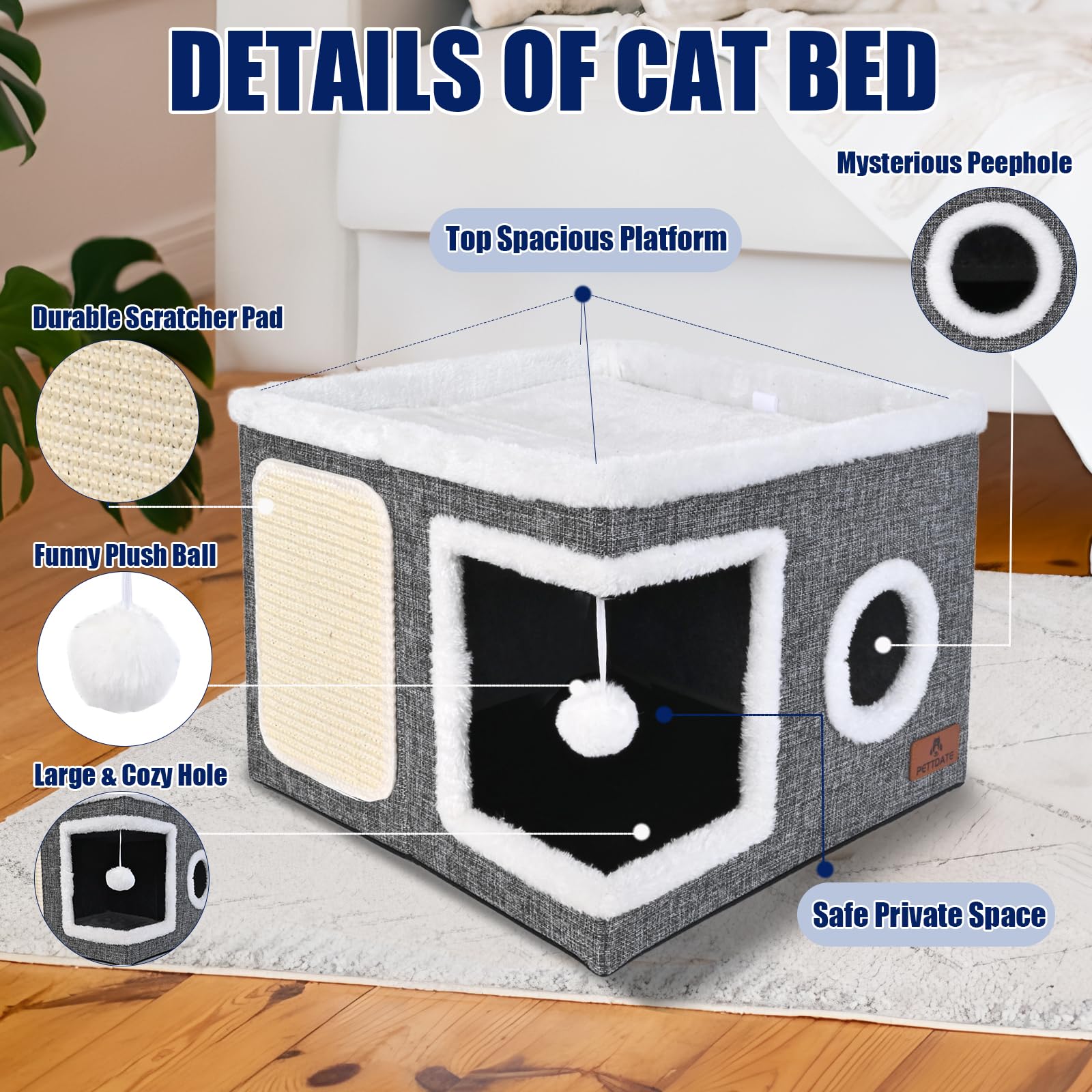 Pettdate boule peluche pendante pour jeu interactif et amusements.