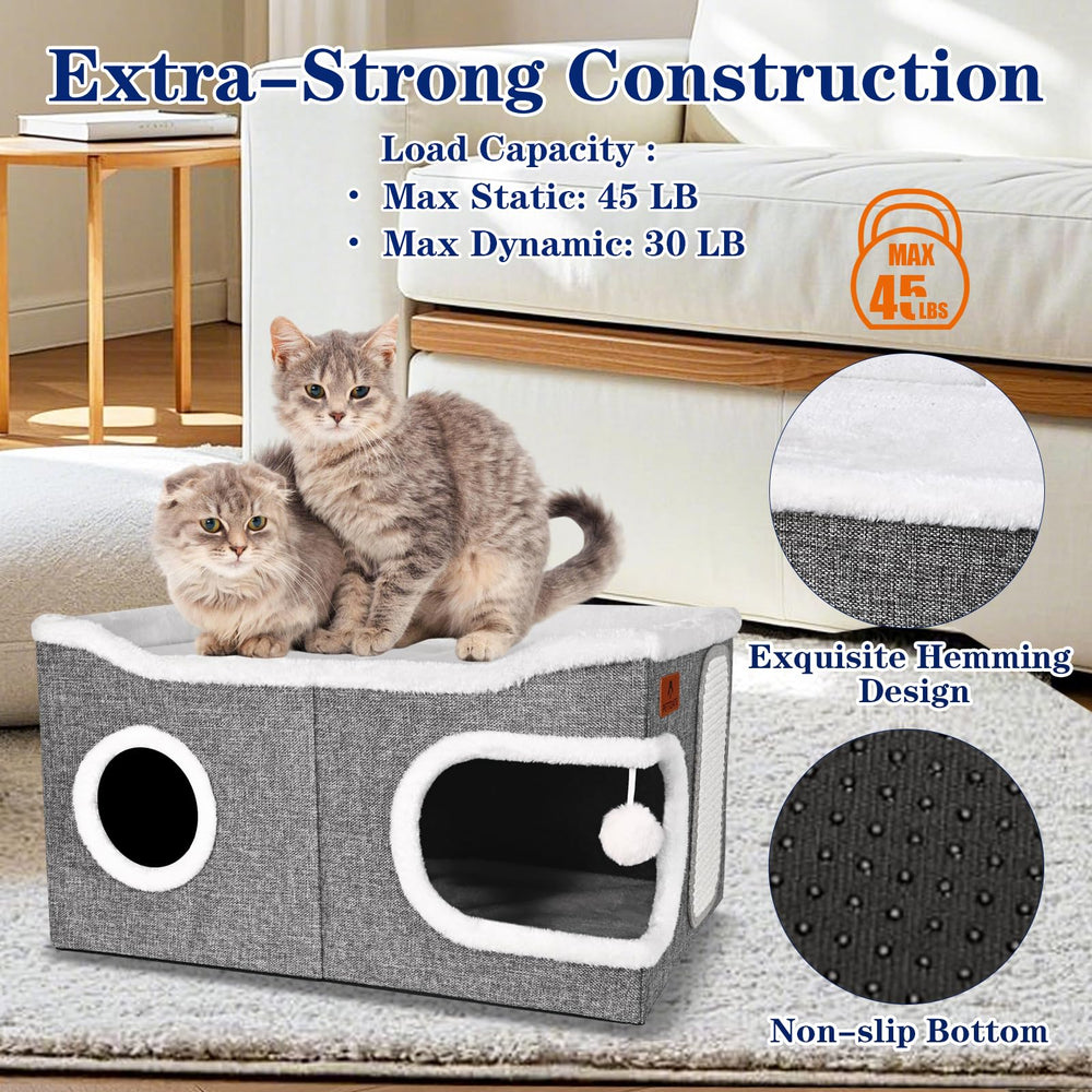 PETTDATE cabane semi-fermée, refuge confortable pour chats.
