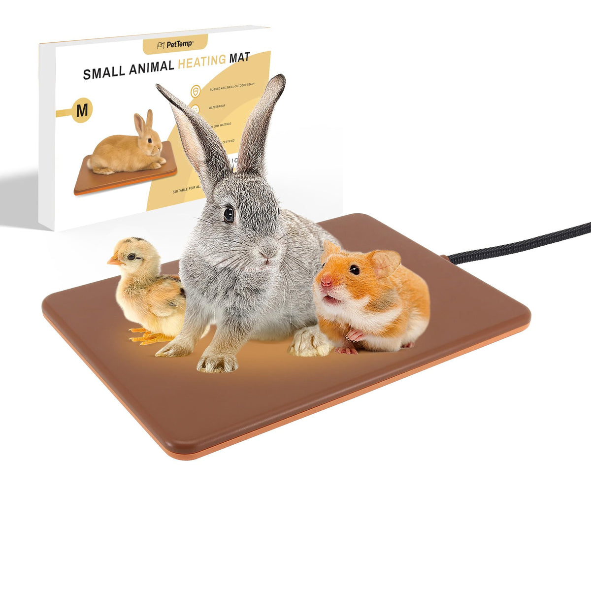 PetTemp tapis chauffant petit animal 30x21 cm, chaleur douce et sécurisée.