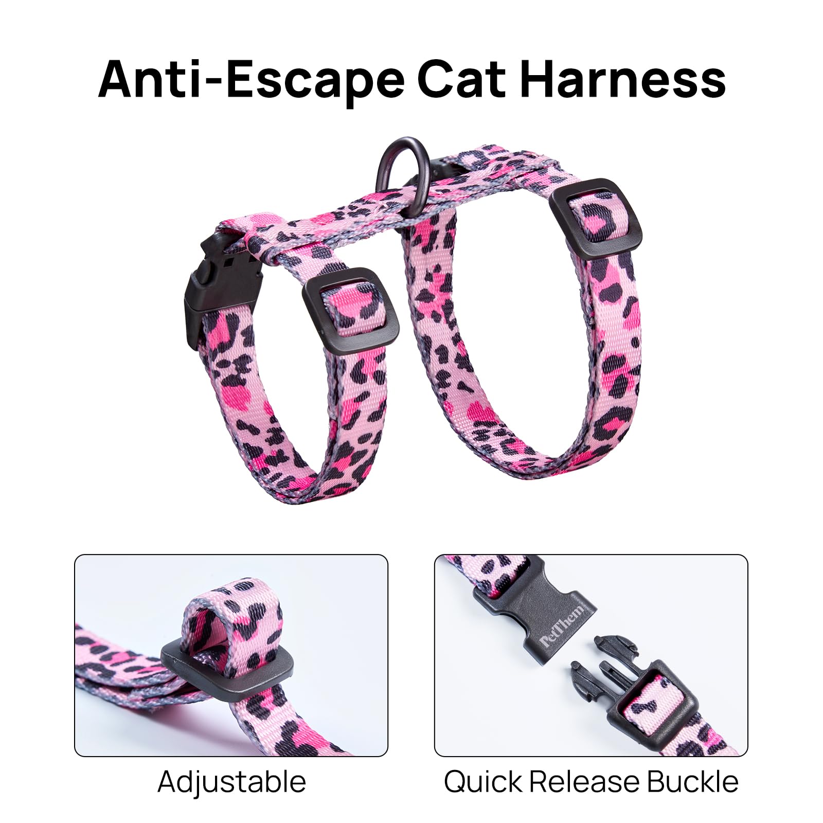 PetThem harnais-taille-ajustable convient à la plupart des chats.