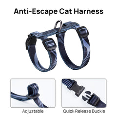 Harnais PetThem ajustable pour petites à grandes tailles de chats.