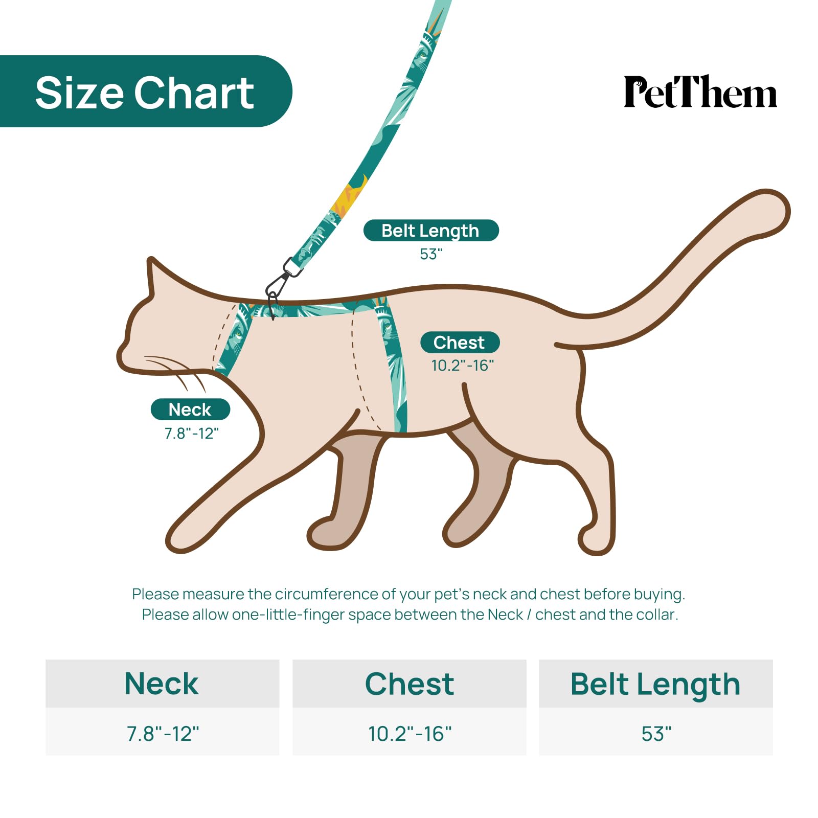 PetThem harnais chat pour voyage, pratique et sûr lors des déplacements
