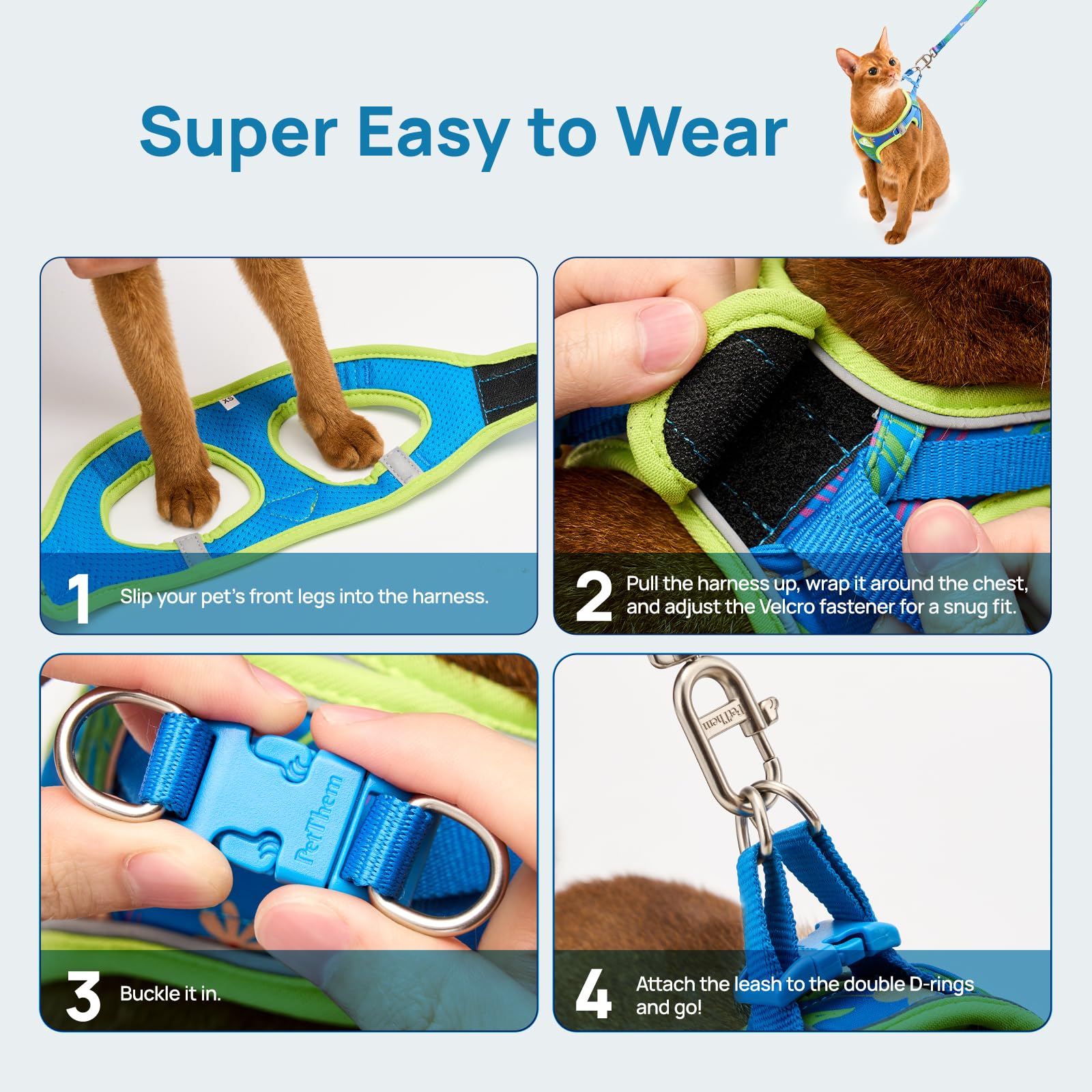Laisse PetThem Hawaii Green idéale pour promenades calmes et sûres