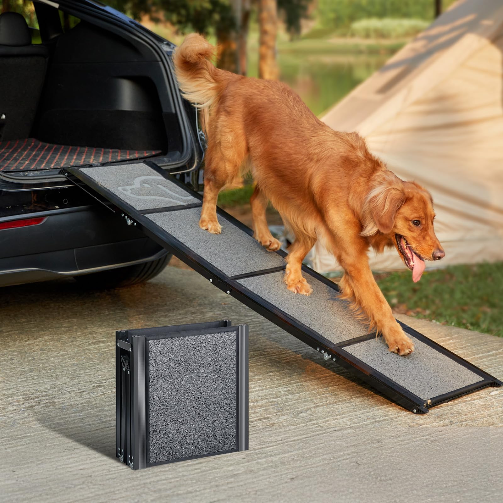 Rampe PetThem, longueur 63 pouces, facilite l’entrée en voiture pour les chiens lourds.