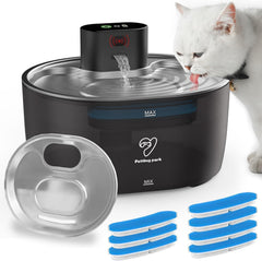 Fontaine PETTING PARK pour chat sans fil en acier inoxydable, eau propre et sûre.
