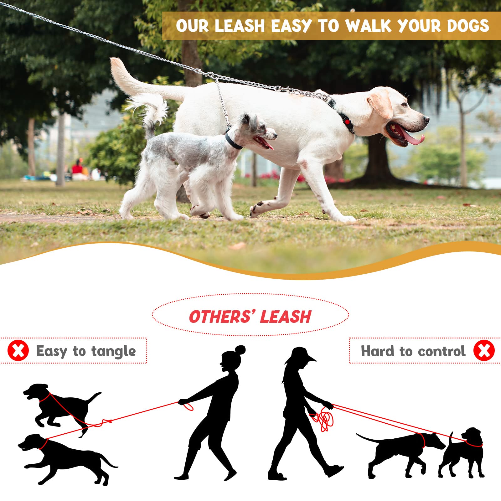 Attache anneau en O PETTOM, conversion pratique en double laisse.